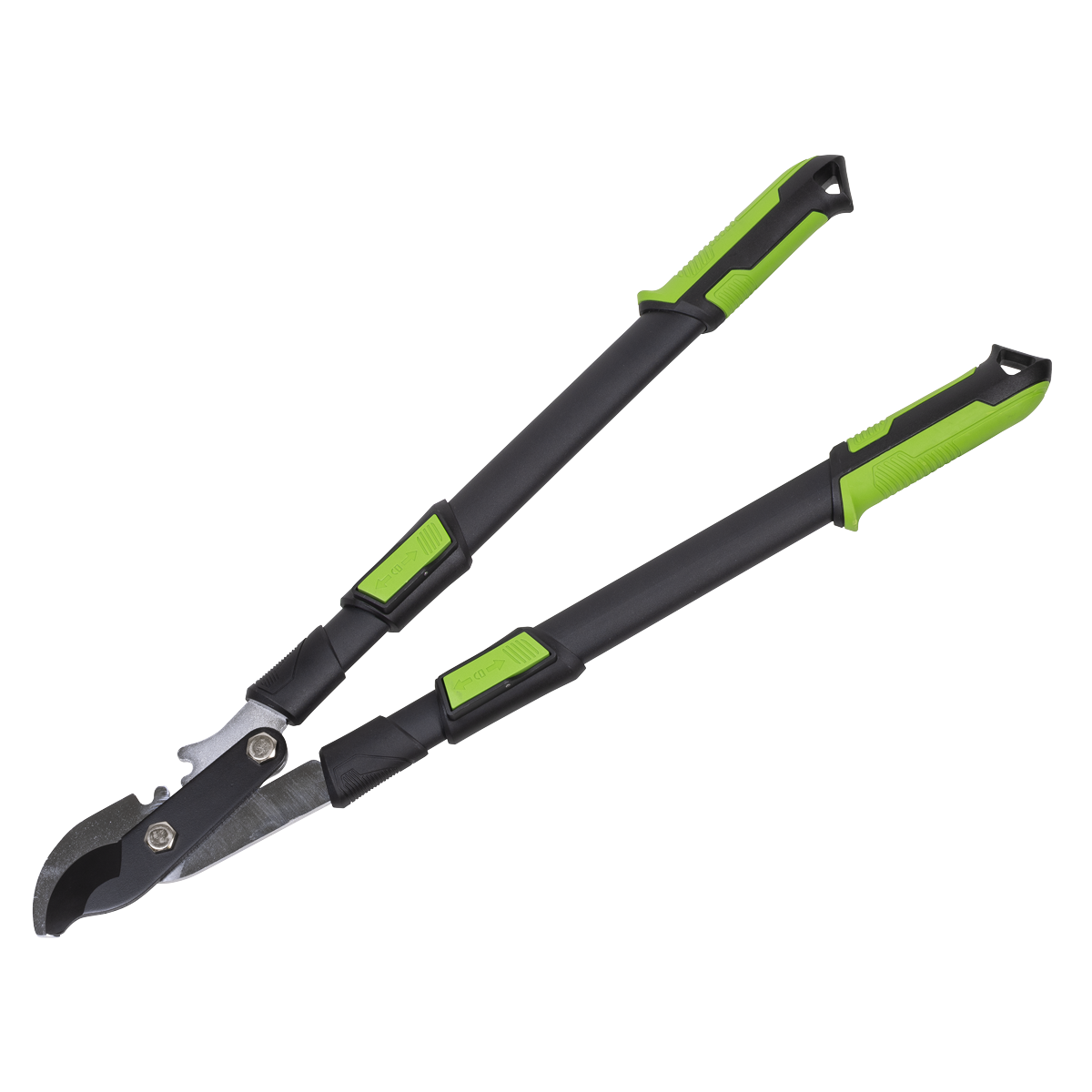 SwimLawn Telescopic Bypass Lopping Shears Geared Carbon Steel Teflon Coated Blade