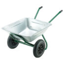 SwimLawn 150L Galvanised Twin Wheel Wheelbarrow Pneumatic Tyres Heavy Duty Frame