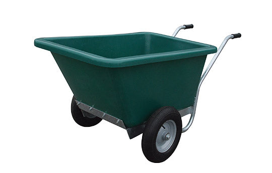 SwimLawn 250L Heavy Duty Twin Wheel Wheelbarrow Poly Tray Fixed Body